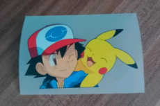 Pokemon Ash und Pikachu Bügelbild