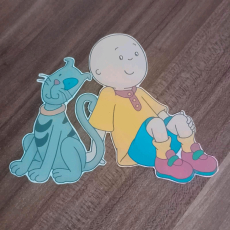 Caillou Bügelbild dunkle Sachen