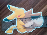 Pokemon Pikachu & Evoli Dunkle Textilien Bügelbild gross