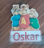 Chipmunks Türaufkleber mit Wunschname