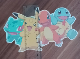 Pokemon Pikachu, Bisasam, Glumanda, Schiggy Bügelbilder Dunkle Textilien